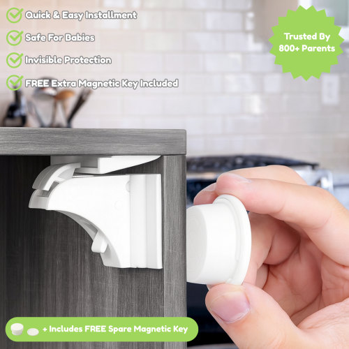 Magnetic Child Proofing Cabinet Lock - Set Of 8