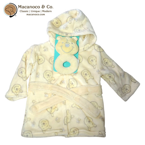Disney Baby Winnie the Pooh Baby Robe & Rattle Set - Macanoco and Co.