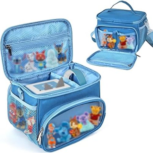Carrying Case Compatible with Little Tikes Story Dream Machine Starter, Carry Bag Compatible with Toniebox Starter Set, Storage Case for Tonie Figures, for Storybook-blue (Bag Only)