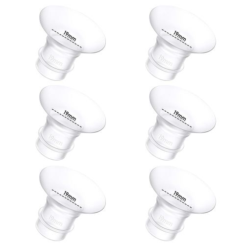 6Pcs Breast Pump Flange Insert 19mm Compatible with Momcozy/Spectra/Medela/eufy/Elvie/Lansinoh/Paruu P10 Breast Pump, Fit for Momcozy M5/M9/M6/V2 Pro/V2 pro/S12 Pro/eufy E10 S1 S1 Pro, 24mm Flange