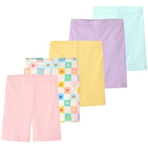 Garanimals Baby & Toddler Girl Biker Shorts - Machine-Washable Kid's Clothes - Size 0-6T - 5 Pack