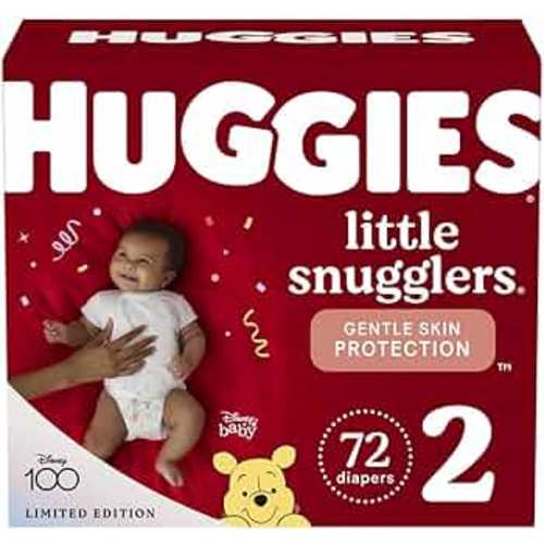 Huggies Size 2 Diapers, Little Snugglers Baby Diapers, Size 2 (12-18 lbs), 72 Count