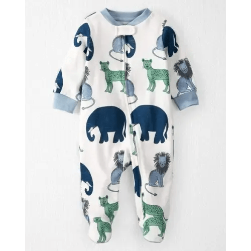 Baby Organic Cotton Sleep & Play Pajamas in Wildlife Print - Little Planet | Carter's