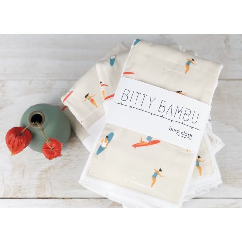 Surfer Girl Baby Burp Cloth - Baby, Newborn, Baby Shower, Layette, Mom to Be Gift - Ocean and Surf Loving Parents Gift - Made on Maui