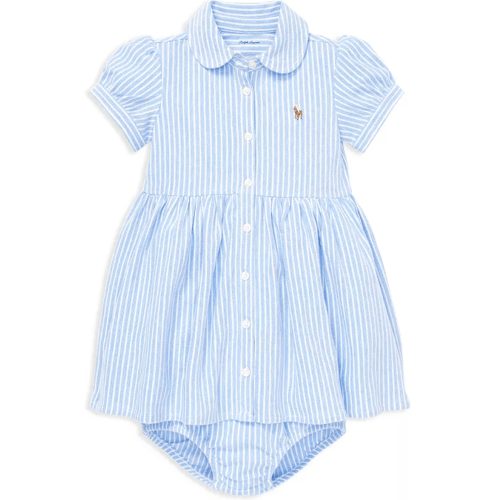 Ralph Lauren Girls' Striped Oxford Dress & Bloomers Set - Baby