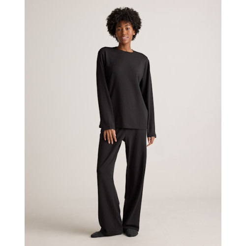 Dream Lounge Oversized Long Sleeve Pajama Set in Heather Charcoal Grey