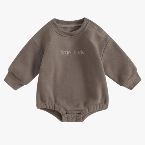 VISGOGO Newborn Infant Baby Boy Oversized Romper Sweater Bodysuits Coming Home Outfit Neutral Clothes