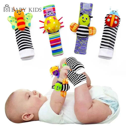 Games Plush Rattle Socks Stuffed Animal Wrist Rattle Baby Toys 0 3 6 12 Months