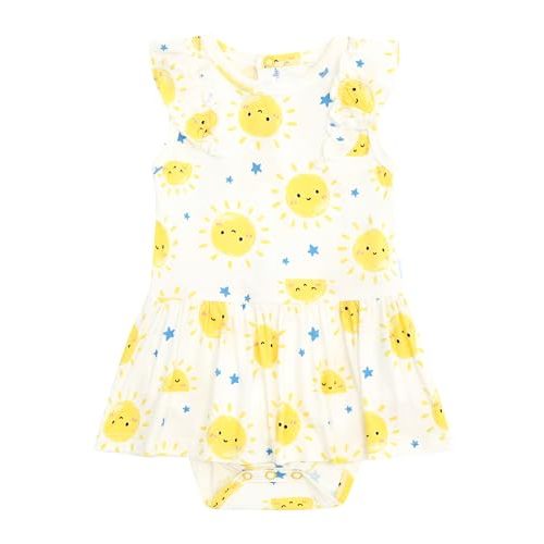 Baby Girl Bodysuit Soft Romper Ruffle Dress, Newborn Sleeveless Clothes Jumpsuit, Viscose Made from Bamboo