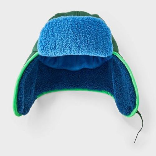 Toddler Boys' Quilted Trapper Hat - Cat & Jack™ Blue/Green 2T-5T