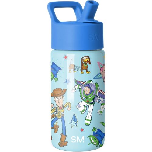 Simple Modern Kids Summit Water Bottle with Straw Lid | Disney Toy Story 14oz Stainless Steel Cup Insulated Tumbler for Boys, Girls, School | Buzz and Woody Adventures