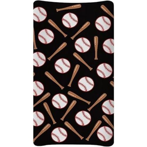 Baseball Print Changing Pad Cover for Baby Diaper Change Table Covers Soft Stretchy Unisex Diaper Change Table Sheets 16 X 32 Cradle Mattress Sheets