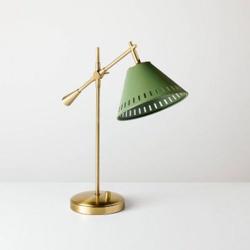 Hinge Desk Table Lamp Green/Brass - Hearth & Hand™ with Magnolia