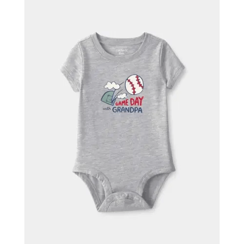 Baby 'Gameday With Grandpa' Graphic Bodysuit - Grey | Carter's