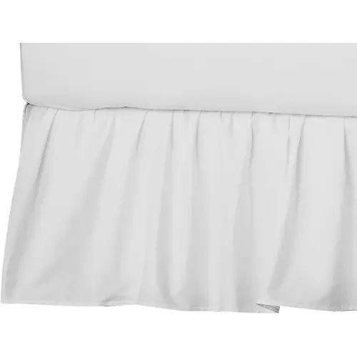 American Baby Company Ultra Soft Microfiber Ruffled Porta/Mini-Crib Skirt, White, for Boys and Girls