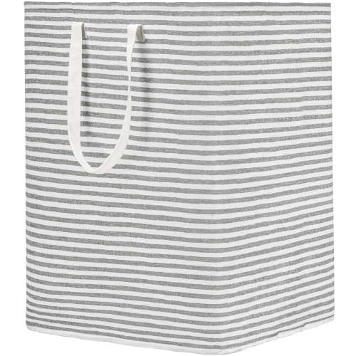 DOKEHOM 120L Freestanding Laundry Hamper with Handle, Collapsible Extra Large Cotton Storage Basket for Clothes (Grey)