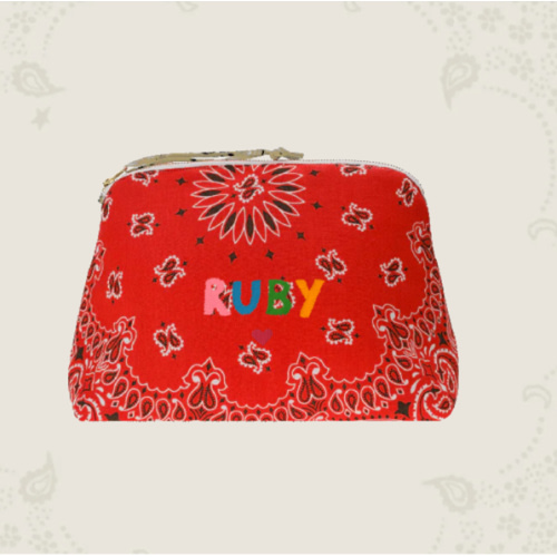 Toiletry bag red - Small customized embroidery