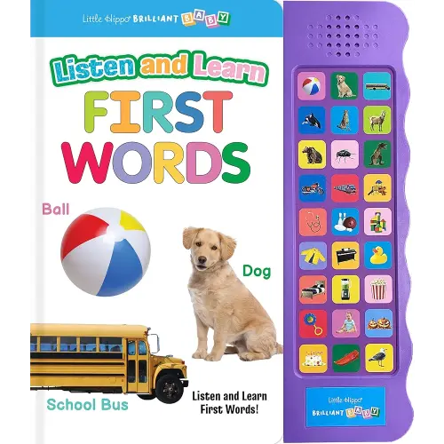 Little Hippo Books Listen and Learn First Words Book | Preschool Educational Sound Books for Kids | Brilliant Baby Educational Books & Kids Books | First Words with Sounds