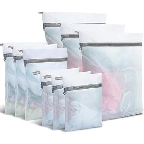 9Pcs Mesh Laundry Bags for Delicates, Laundry Bags Mesh Wash Bags,Lingerie Bags for Washing Delicates, Garment Bag for Washing Machine (3 Large,3 Medium,3 Small)