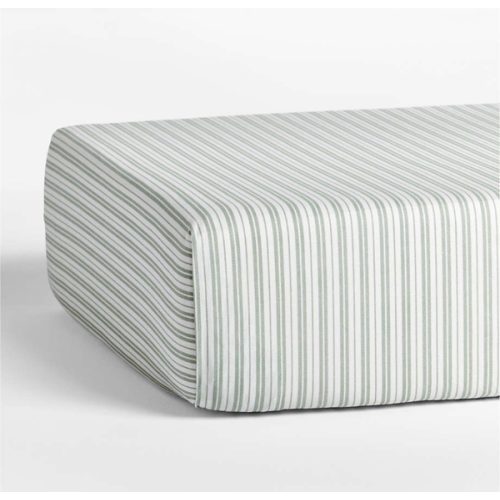 Frenchie Verte Green 100% Organic Cotton Crib Fitted Sheet by Leanne Ford