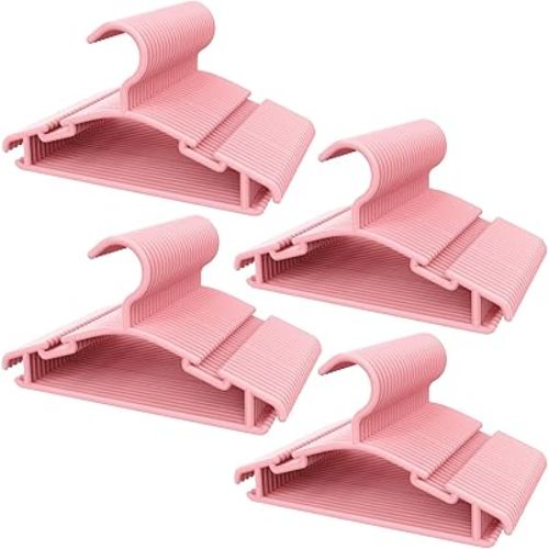GoodtoU Baby Hangers, 100Pack Kids Hangers Plastic Baby Clothes Hanger for Closet - 10.2 Inch for Infant Child Children Nursery Hanger Pink
