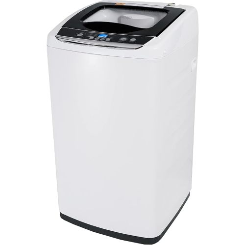 BLACK+DECKER 0.9 Cu. Ft. Portable Washer, 6.6 lb. Capacity Washing Machine for Homes & Apartments, 5 Wash Cycles, Quick Connect Sink Adapter and Drain Hose Included, Transparent Lid, BPWM09W, White