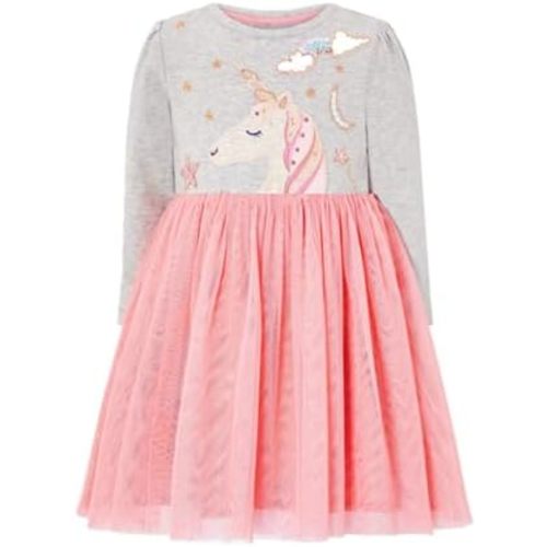 HILEELANG Toddler Girl Christmas Dress Long Sleeve Fall Winter Cotton Casual BasicTunic Shirt Dresses
