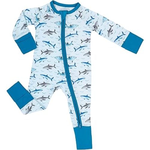 LollyBanks Baby Pajamas, Long Sleeve Baby Romper with 2-Way Zipper, 95% Viscose from Bamboo and 5% Spandex, Infant Sleepers