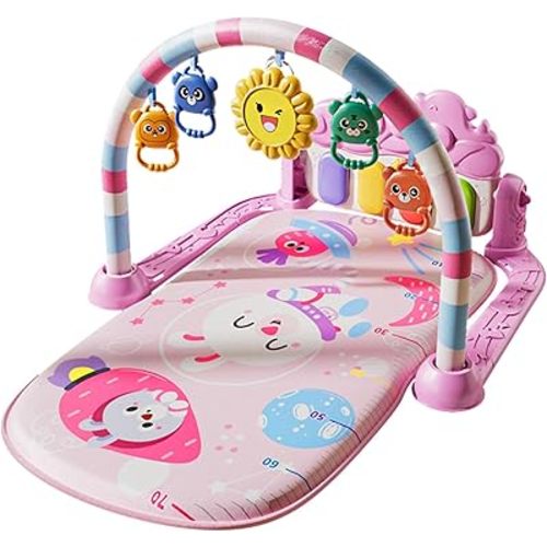 Baby Play Mat Baby Gym,Play Piano Tummy Time Baby Activity Mat, Music and Lights Boy & Girl for Newborn 0 to 3 6 9 12 Months