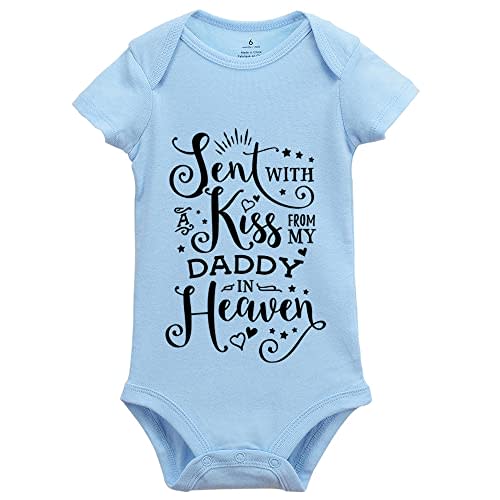 Sent with A Kiss from My Daddy in Heaven Newborn Short Sleeve Crawl Baby Bodysuit