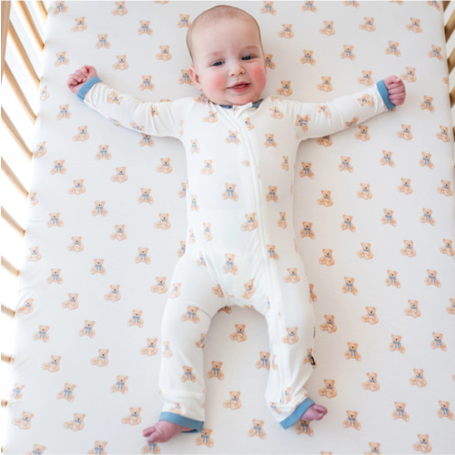 Zippered Romper in Teddy Bear