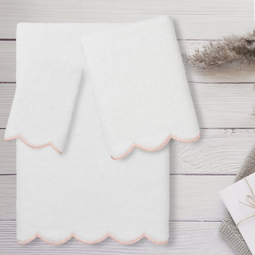 Authentic Hotel and Spa 100% Turkish Cotton ADORNIA Scallop Towel Set