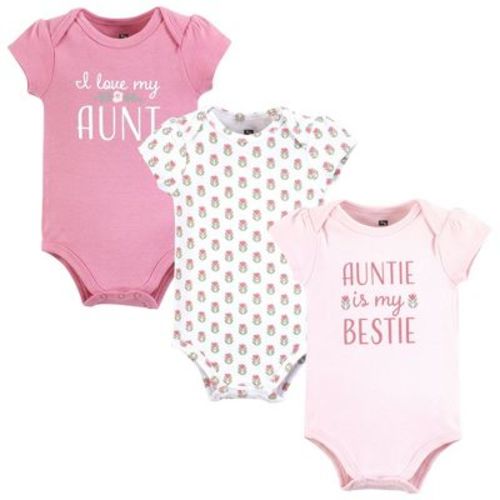 Hudson Baby Girl Cotton Bodysuits, Auntie Bestie, 0-3 Months