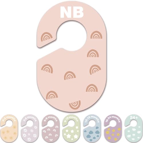 Baby Closet Dividers, Durable Plastic Baby Clothes Organizer for Nursery Closet, Double-Sided Dividers for Newborn to Toddler, Clothes Organizer by Size & Age (8-Pack)