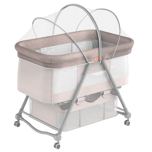 DUOMI Bassinet Cover for Cats with Two-Way Zipper,Portable Bassinet Mosquito Net Cover,Mosquito Net to Keep Pets Out(White)