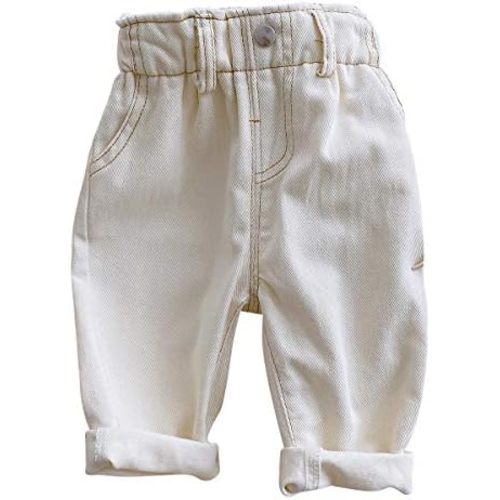 famuka Baby Soft Jeans Unisex Boy Girl Casual Pants Little Kids Long Trousers