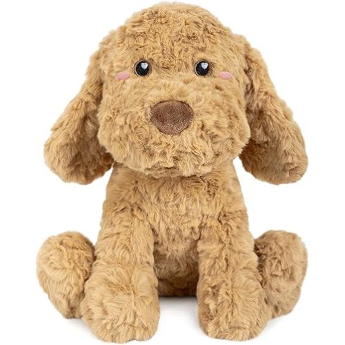 Happy Fuel Goldendoodle Poodle Dog Microwavable Stuffed Animal 1.5 lb Unscented Heating Pad Plush, Soft Cozy Golden Doodle Puppy Toy for Relaxation and Comfort, Gift for Women, Girls, Adults & Kids