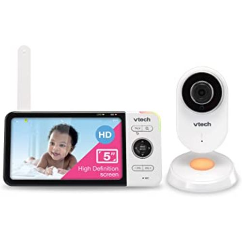 VTech VM818HD Baby Monitor, 5" 720p Screen, Night Light, 110-degree Wide-Angle True-Color DayVision, HD No Glare NightVision, 1000ft Range, 2-Way Talk, Secure Transmission No WiFi