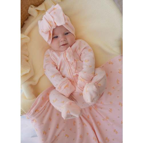 Essential Frill Zip Romper | Tiny Yellow Floral Pointelle – Little and Fern