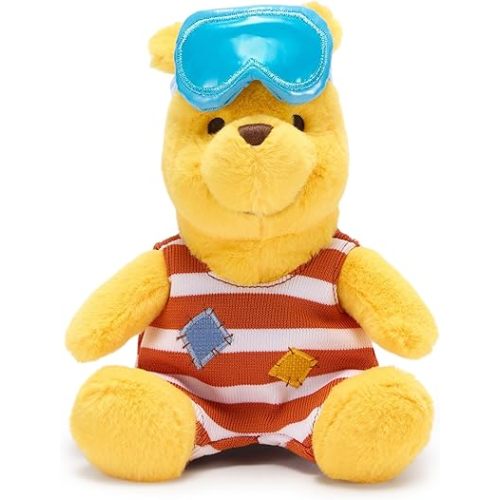 Disney Store Official Bathing Suit Plush – 7" Winnie The Pooh Mini Bean Bag Plushie - Cute Stuffed Animal with Detailed Sculpting, Embroidered Features & Bean Bag Bottom - Plush Toys for Kids