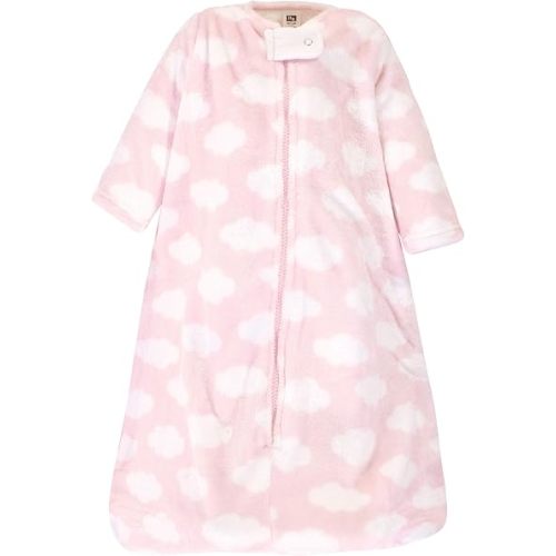Hudson Baby Unisex Baby Plush Sleeping Bag, Sack, Blanket, Pink Clouds, 0-6 Months