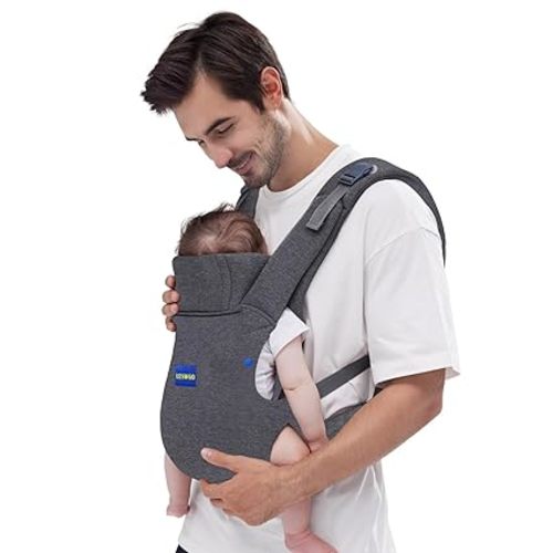 Baby Carrier Newborn to Toddler,Newborn Carrier with Head Support, Cozy Baby Holder Carrier for Dad Mens (Summer-Black)