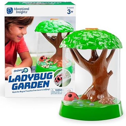 Educational Insights GeoSafari Jr. Ladybug Garden - Ladybug House, Kids Science Kit with Live Ladybugs, Terrarium Kit for Kids, at Home STEM Bug Habitat for Boys & Girls Ages 3+