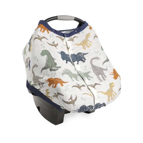 Little Unicorn Car Seat Canopy, Baby Car Seat Cover - Dino Friends