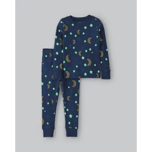 Toddler 2-Piece Star Glow in the Dark 100% Cotton Snug Fit Pajama Set - Blue | Carter's