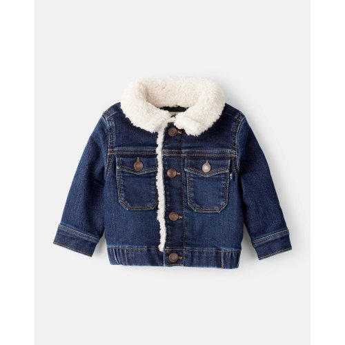 Baby Boy Sherpa Denim Jacket - Dark Wash - OshKosh B'gosh | Carter's