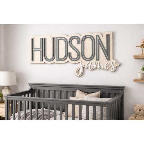 Large Wood Name Sign Nursery Name Sign Baby Girl Name Sign Above Crib Sign Layered Baby Name Sign Boy Name Sign Cut Out Sign - Etsy
