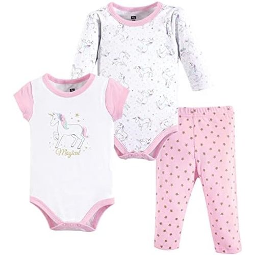 Hudson Baby Unisex Cotton Bodysuit and Pant Set