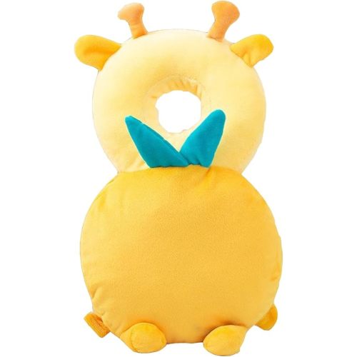 Baby Walker Head Protector Toddler Adjustable Baby Head Protection Backpack Wear Safety Pad (Yellow Elk)