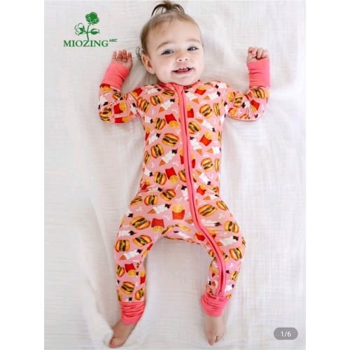 MIOZING/Fast Food Pattern Baby Romper